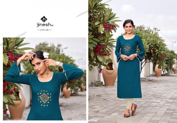 Jinesh Nx Anamika Viscose Embroidery Designer Kurti Collection 